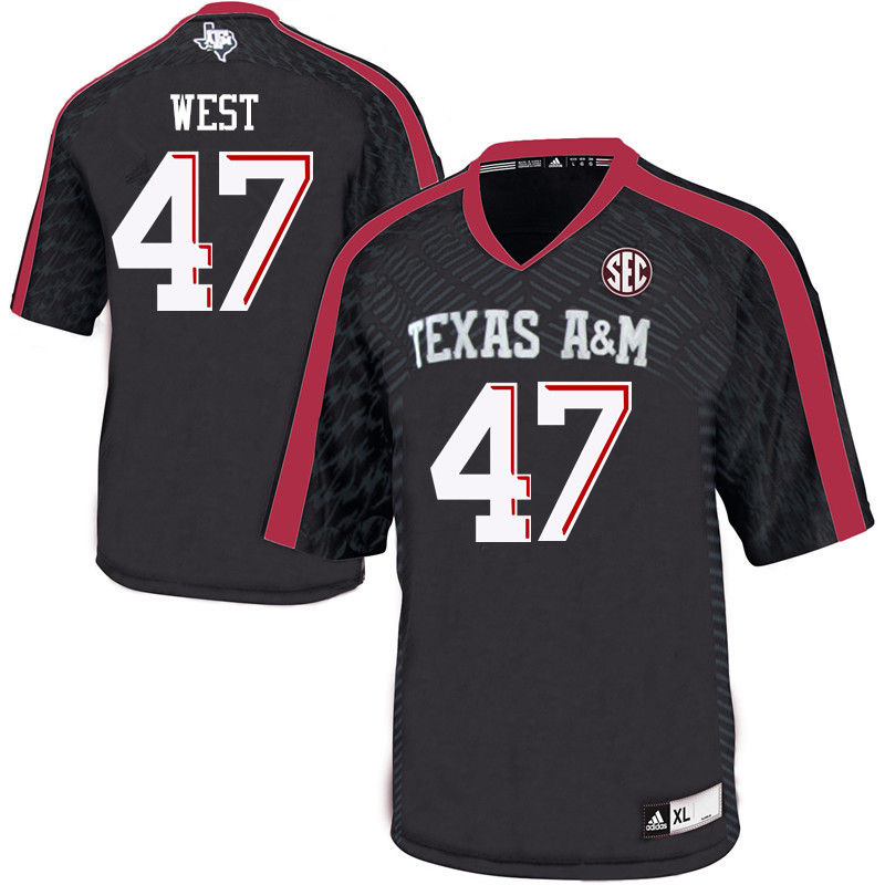 Men #47 Ethan West Texas A&M Aggies College Football Jerseys Sale-Black - Click Image to Close